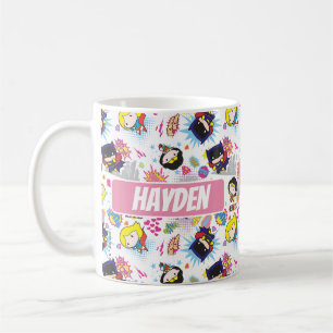 Chibi Super Heroine Pattern Coffee Mug