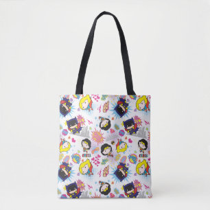 Chibi Super Heroine Pattern Tote Bag