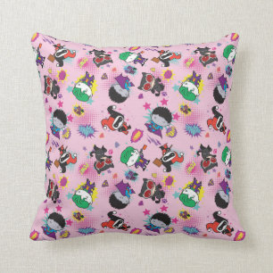 Chibi Super Villain Action Pattern Cushion