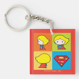 Chibi Supergirl Character Turnaround Key Ring