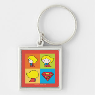 Chibi Supergirl Character Turnaround Key Ring