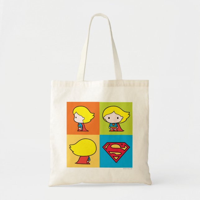 Chibi Supergirl Character Turnaround Tote Bag (Front)