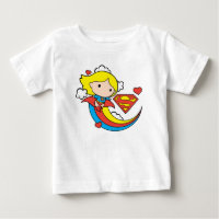 Chibi Supergirl Flying Rainbow