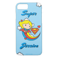 Chibi Supergirl Flying Rainbow
