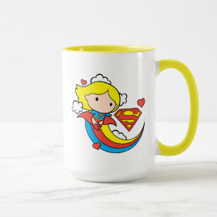Chibi Supergirl Flying Rainbow Mug