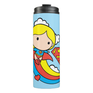 Chibi Supergirl Flying Rainbow Thermal Tumbler