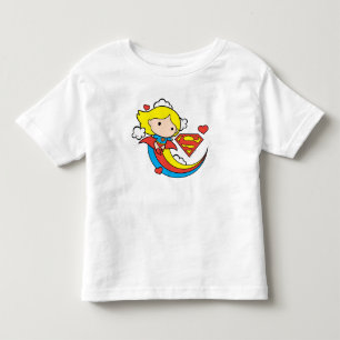 Chibi Supergirl Flying Rainbow Toddler T-Shirt