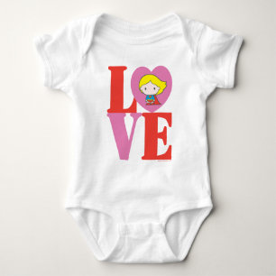 Chibi Supergirl LOVE Baby Bodysuit