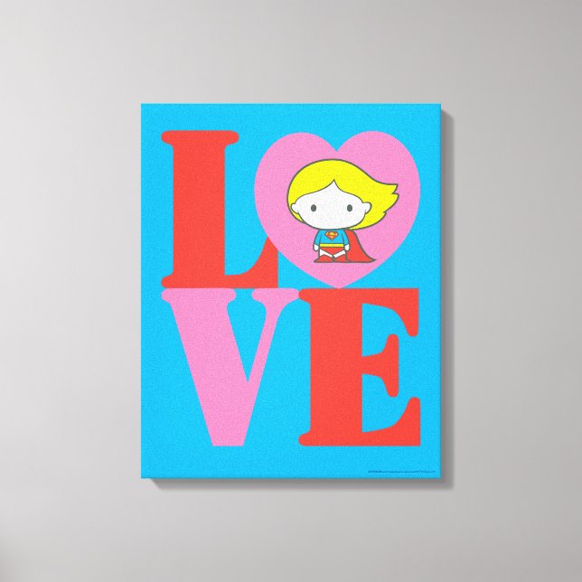 Chibi Supergirl LOVE Canvas Print (Front)