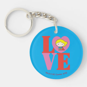 Chibi Supergirl LOVE Key Ring