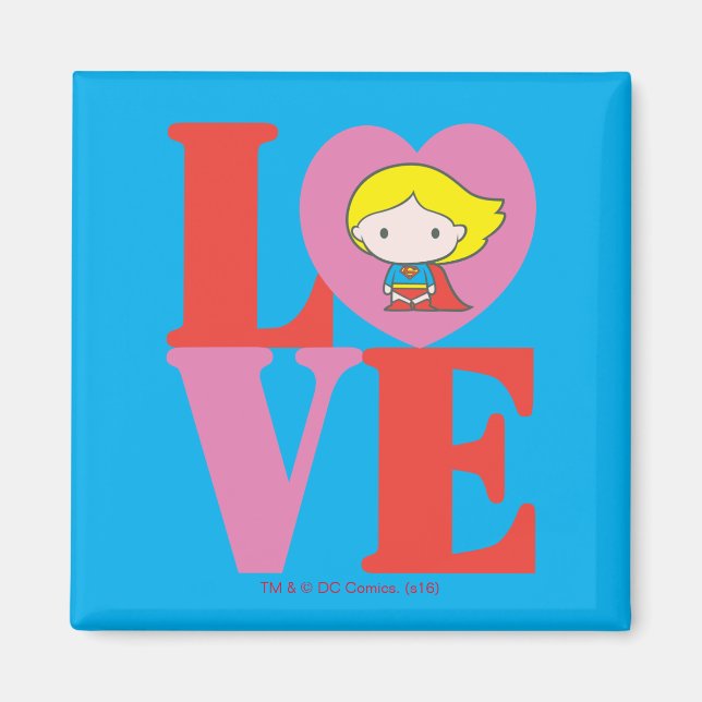 Chibi Supergirl LOVE Magnet (Front)