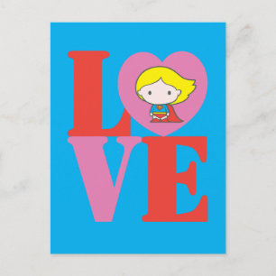 Chibi Supergirl LOVE Postcard