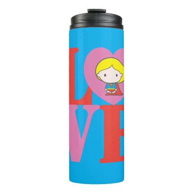 Chibi Supergirl LOVE Thermal Tumbler (Front)