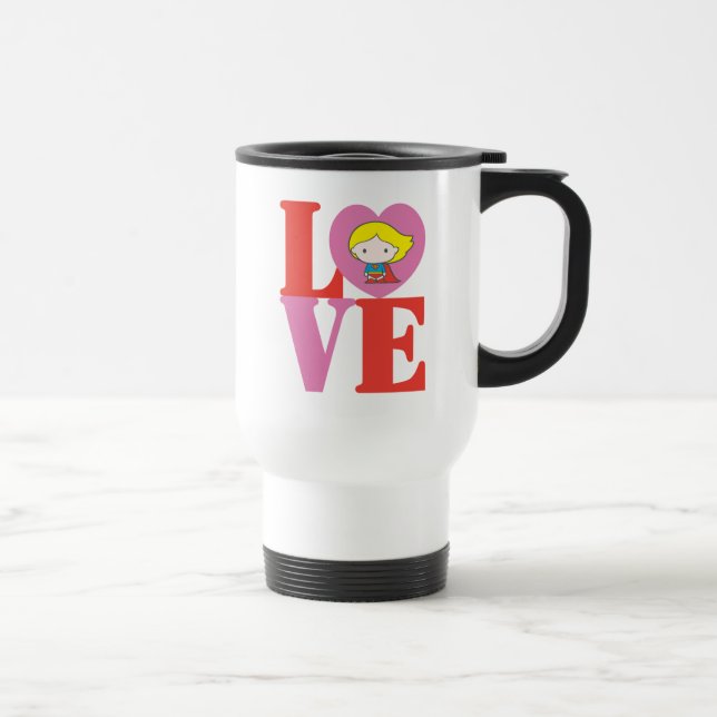 Chibi Supergirl LOVE Travel Mug (Right)