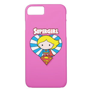 Chibi Supergirl Starburst Heart and Logo iPhone 8/7 Case