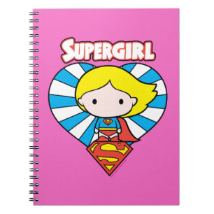 Chibi Supergirl Starburst Heart and Logo Notebook