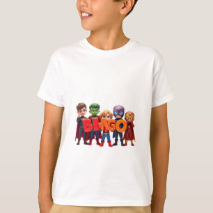 Chibi Superheroes Spell "BINGO" T-Shirt