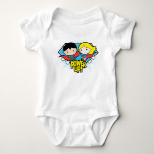 Chibi Superman & Chibi Supergirl Power Up! Baby Bodysuit