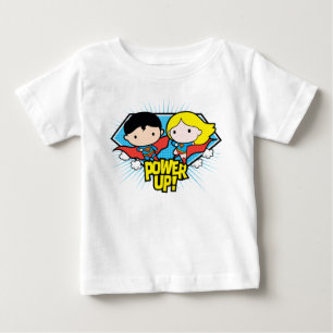 Chibi Superman & Chibi Supergirl Power Up! Baby T-Shirt