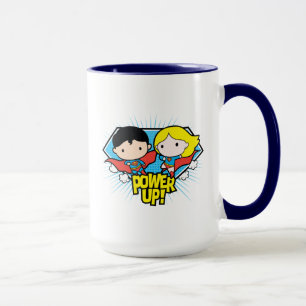 Chibi Superman & Chibi Supergirl Power Up! Mug