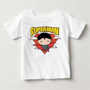 Chibi Superman Polka Dot Shield and Name Baby T-Shirt