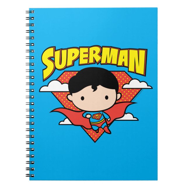 Chibi Superman Polka Dot Shield and Name Notebook (Front)