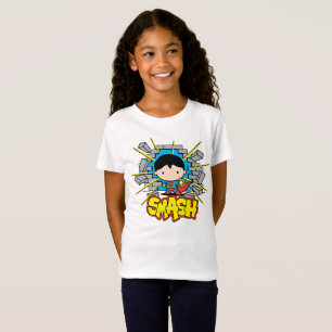 Chibi Superman Smashing Through Brick Wall T-Shirt