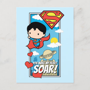 Chibi Superman - You Make My Heart Soar Valentine Holiday Postcard