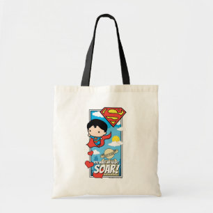 Chibi Superman - You Make My Heart Soar Valentine Tote Bag