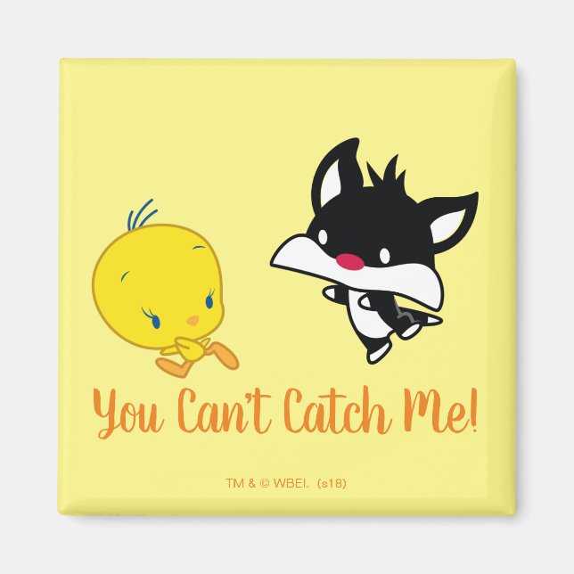 Chibi SYLVESTER™ Chasing TWEETY™ Magnet (Front)