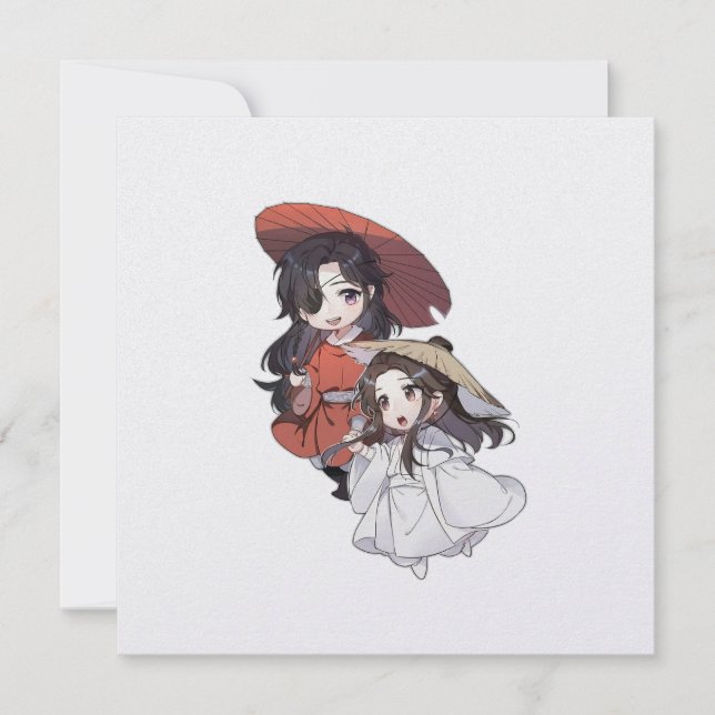 Chibi Tgcf Flat Holiday Card (Front)