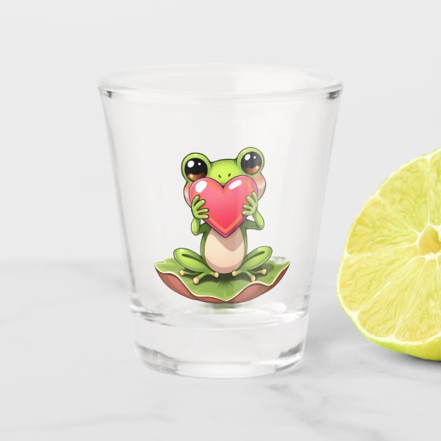 Chibi Toad in Pink and Green Shot Glass (Front)