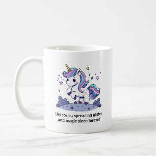 Chibi Unicorn Spreading Glitter And Magic  Coffee Mug