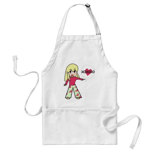 Chibi Valentine Hearts Standard Apron (Front)