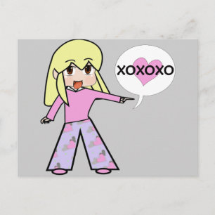 Chibi Valentine Holiday Postcard