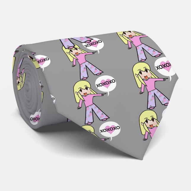 Chibi Valentine Tie (Rolled)