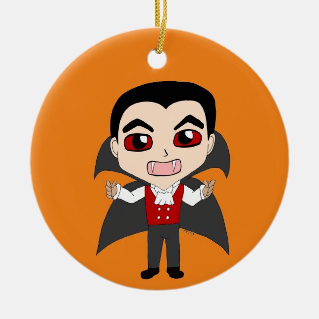 chibi vampire  ceramic tree decoration (Front)