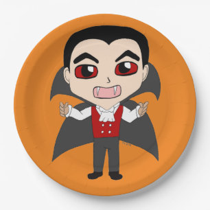 chibi vampire  paper plate