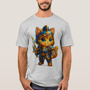 Chibi Warrior Cat – Cute Fantasy Knight T-Shirt