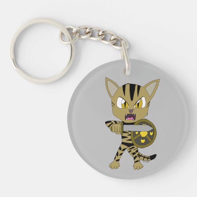 Chibi Warrior Cat Key Ring (Front)