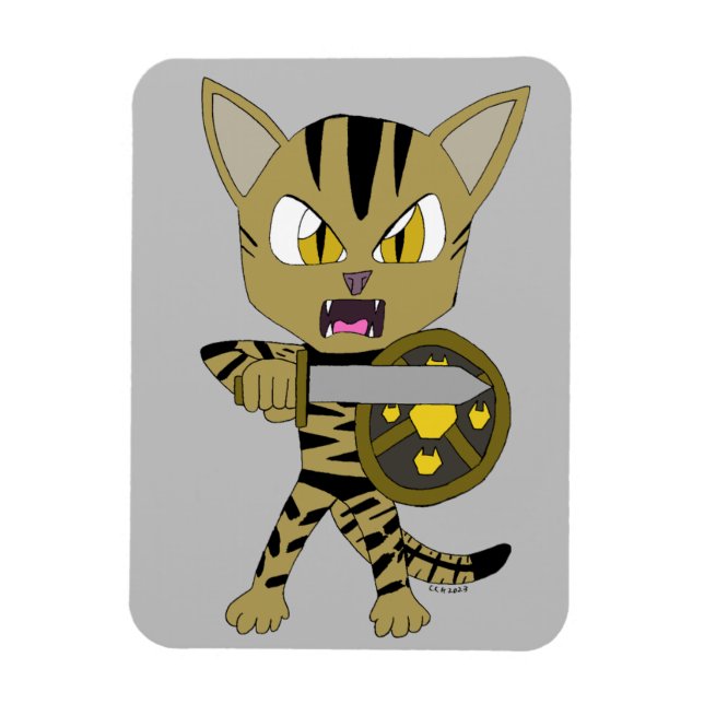 Chibi Warrior Cat Magnet (Vertical)