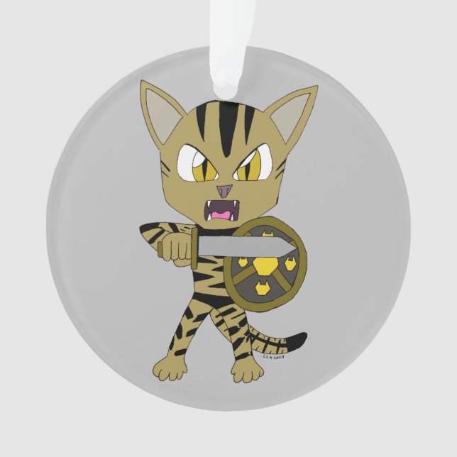 Chibi Warrior Cat Ornament (Front)