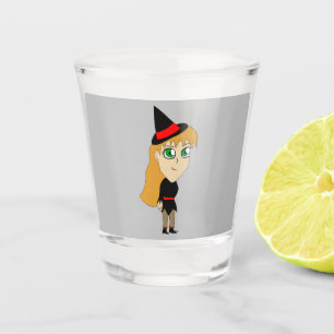 chibi witch shot glass