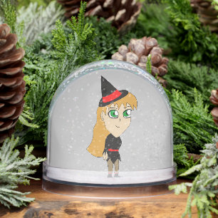 chibi witch snowglobe
