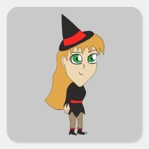 chibi witch square sticker