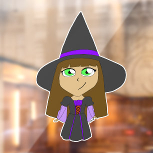 chibi witch window cling