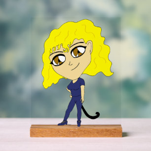 Chibi with a cat like tail acrylic sign
