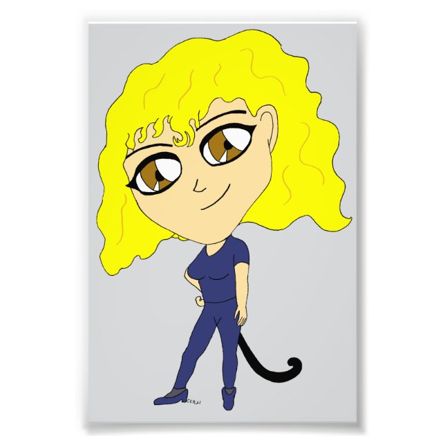 Chibi with a cat like tail photo print (Front)
