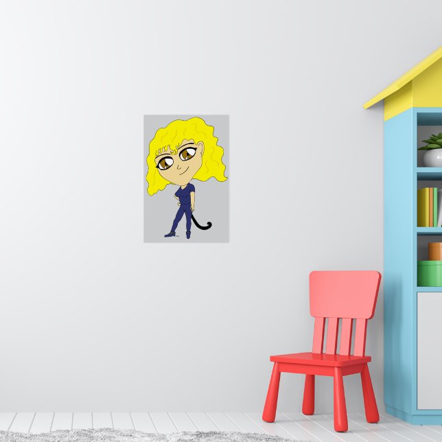 Chibi with a cat like tail poster (Nursery 1)
