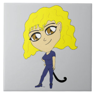 Chibi with a cat like tail tile